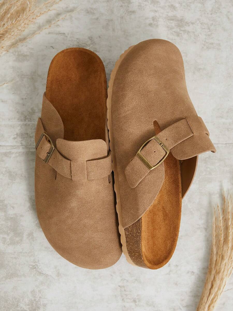 Women’s Cork Footbed Slide Clogs with Adjustable Buckle Strap | Comfortable Everyday Sandals