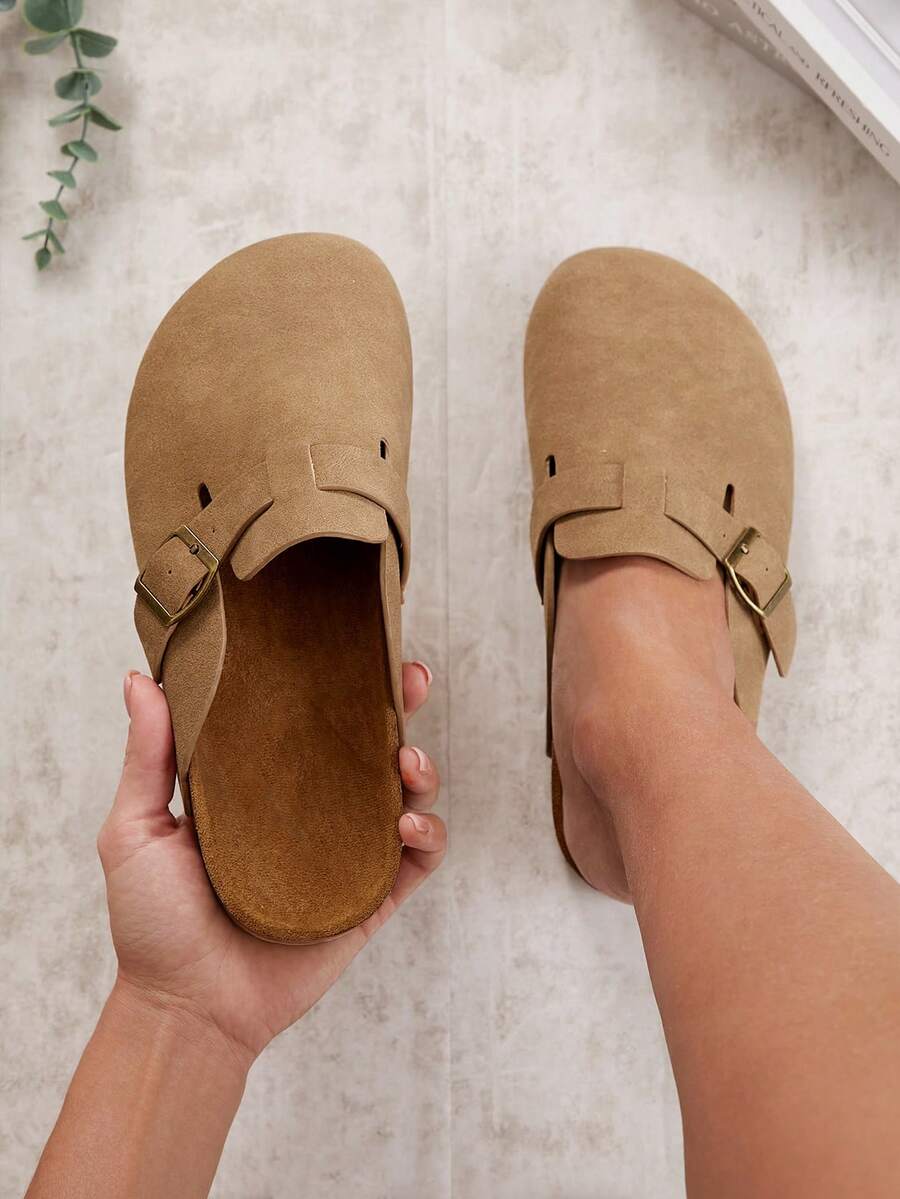 Women’s Cork Footbed Slide Clogs with Adjustable Buckle Strap | Comfortable Everyday Sandals