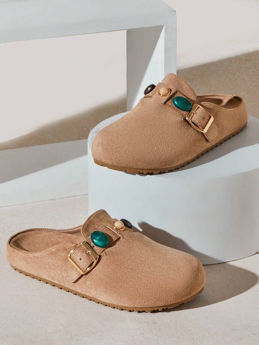Women’s Cork Footbed Slide Clogs with Adjustable Buckle Strap | Comfortable Everyday Sandals