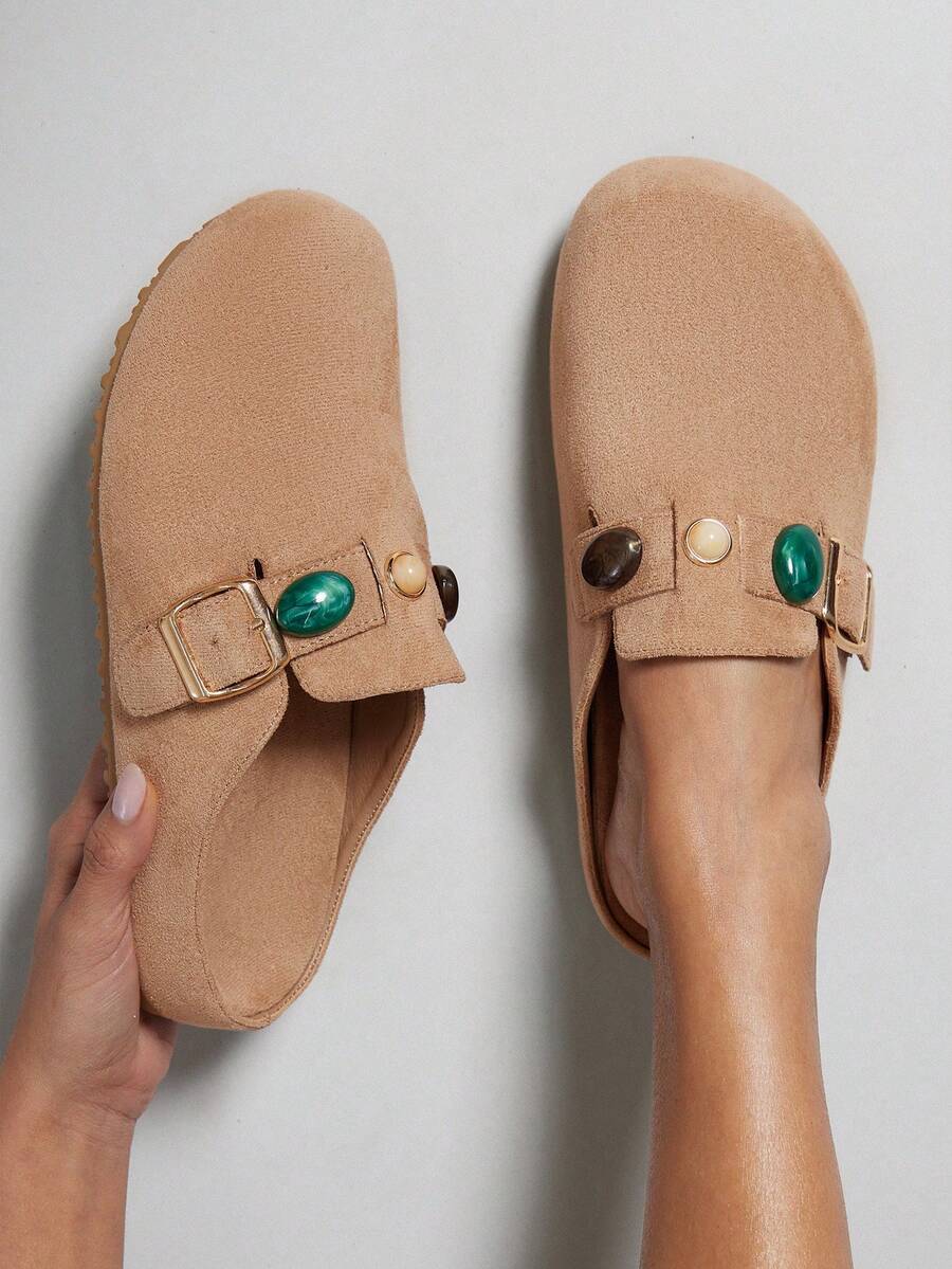 Women’s Cork Footbed Slide Clogs with Adjustable Buckle Strap | Comfortable Everyday Sandals