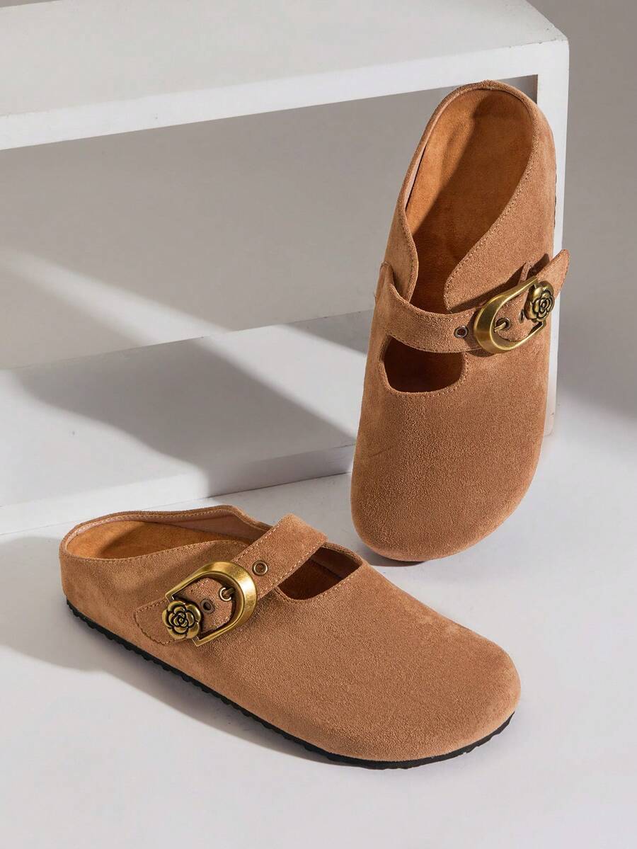 Women’s Cork Footbed Slide Clogs with Adjustable Buckle Strap | Comfortable Everyday Sandals