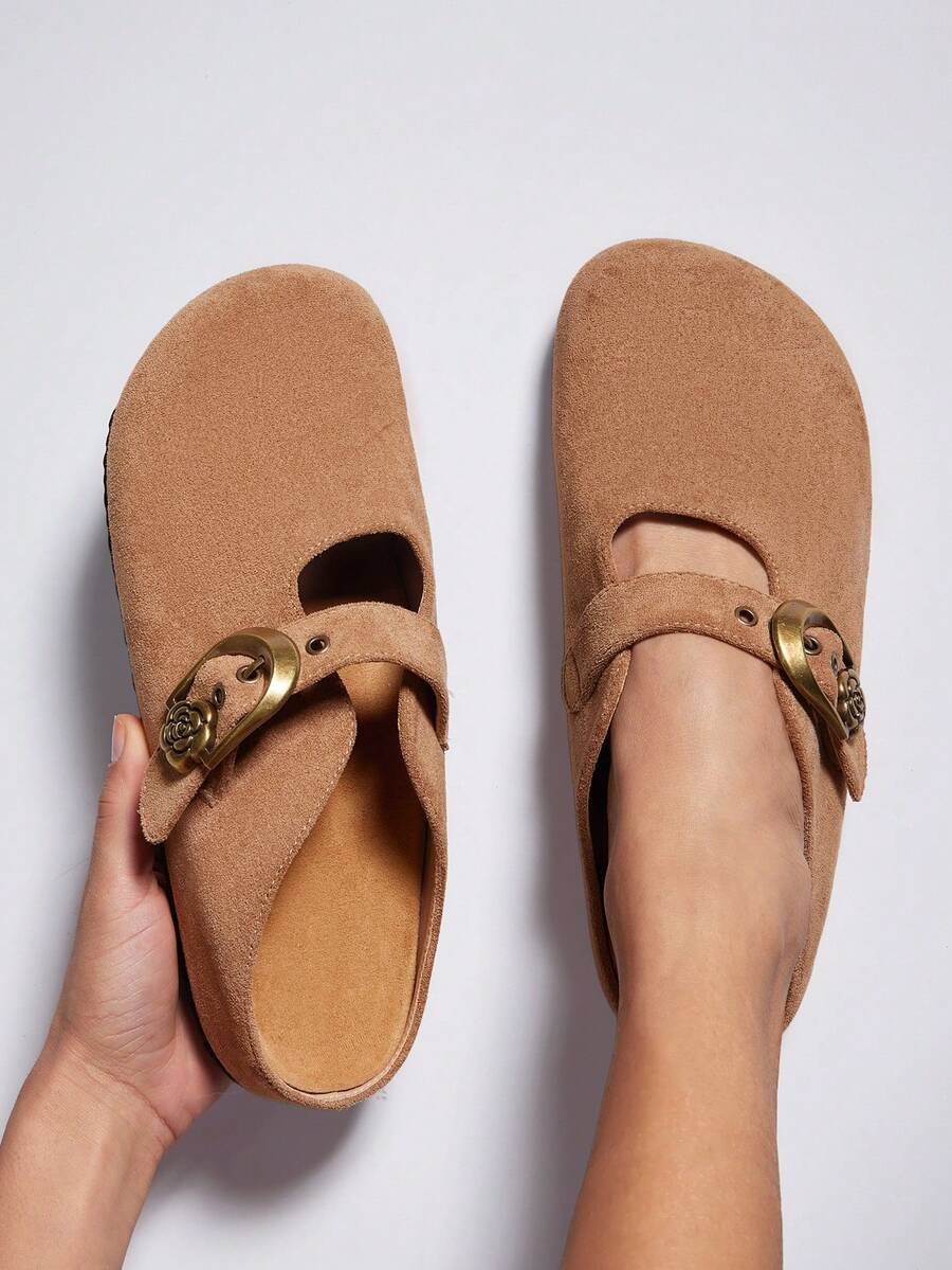 Women’s Cork Footbed Slide Clogs with Adjustable Buckle Strap | Comfortable Everyday Sandals