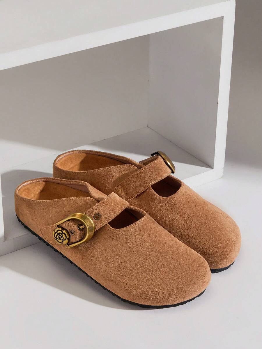 Women’s Cork Footbed Slide Clogs with Adjustable Buckle Strap | Comfortable Everyday Sandals