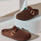 Women’s Cork Footbed Slide Clogs with Adjustable Buckle Strap | Comfortable Everyday Sandals