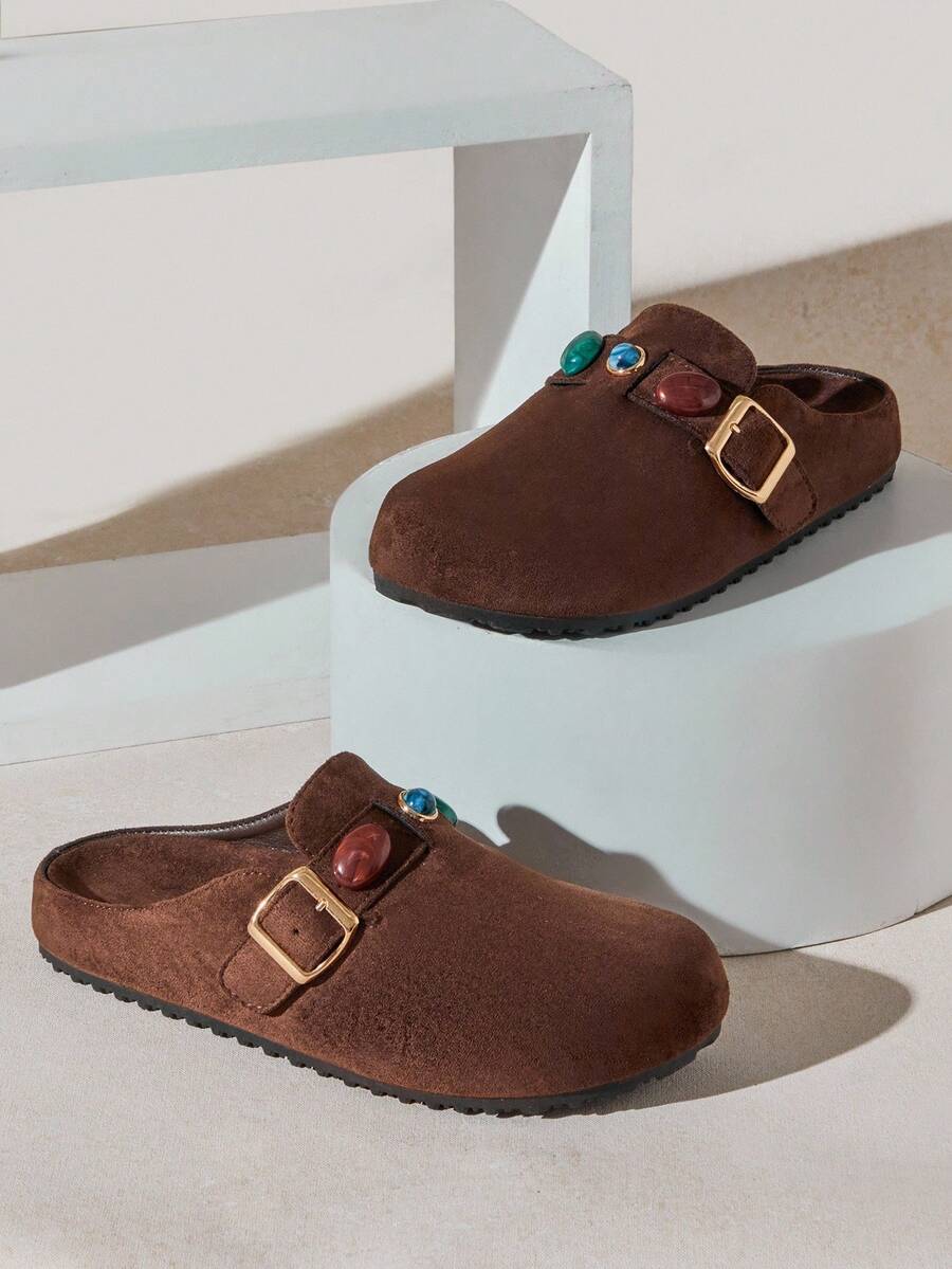 Women’s Cork Footbed Slide Clogs with Adjustable Buckle Strap | Comfortable Everyday Sandals