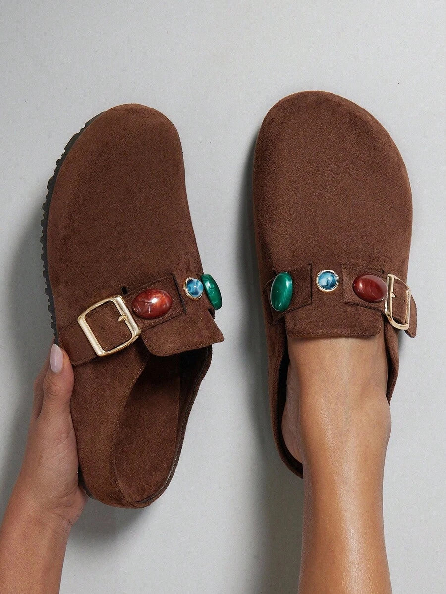 Women’s Cork Footbed Slide Clogs with Adjustable Buckle Strap | Comfortable Everyday Sandals