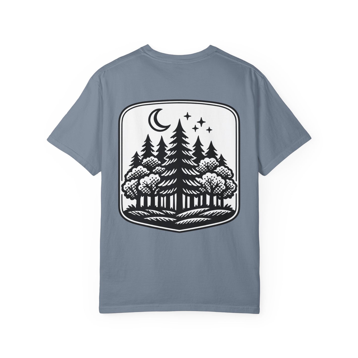 Nature Camp T-Shirt — Forest Night Badge Graphic