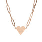 Engravable Paperclip Heart Necklace – Personalized Rose Gold or Gold Pendant