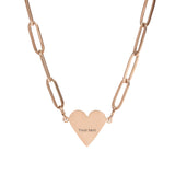 Engravable Paperclip Heart Necklace – Personalized Rose Gold or Gold Pendant