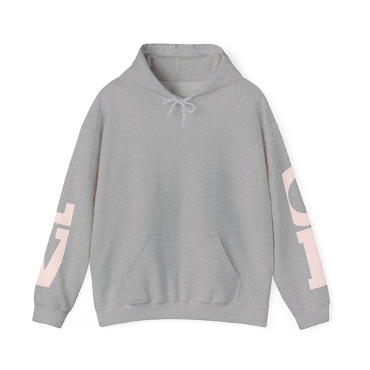 LOVE Hoodie — Minimal Pink Lettering Pullover