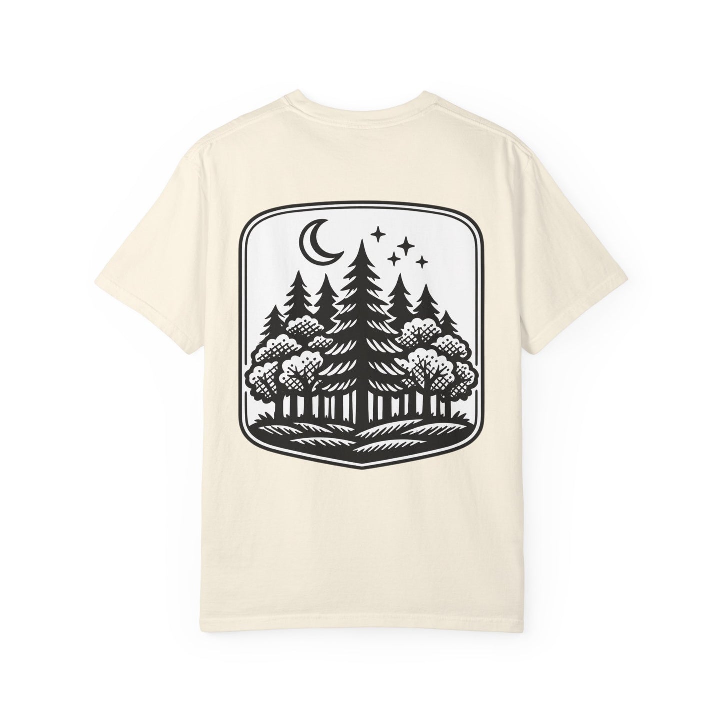 Nature Camp T-Shirt — Forest Night Badge Graphic
