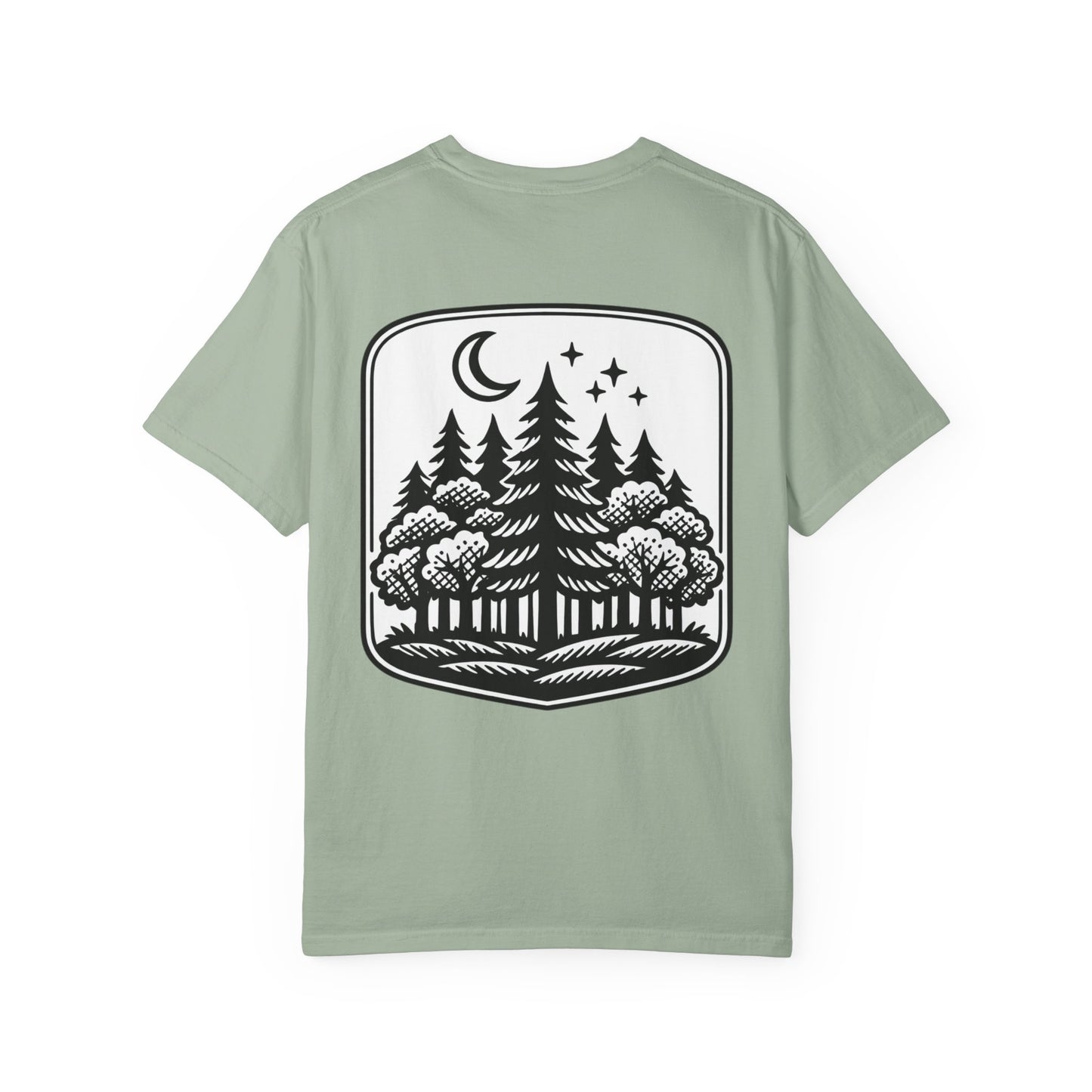 Nature Camp T-Shirt — Forest Night Badge Graphic