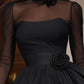 ISLA MINI DRESS WITH BLACK TULLE ACCENTS AND PUFF SKIRT