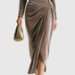 EADOLINE | ELEGANT PLEATED MIDI DRESS