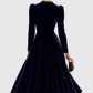 SIBELLA | NAVY LONG-SLEEVE MIDI DRESS