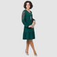 LOWRI QUINN | LACE-SLEEVE MIDI DRESS