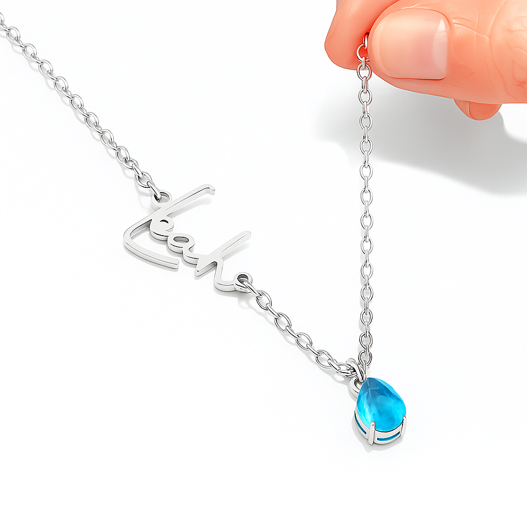 Livia – Collana dorata con pendente turchese