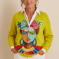 ONA | OIL PAINTING FREDA PORTRAIT ART PRINTED BUTTONED CARDIGAN