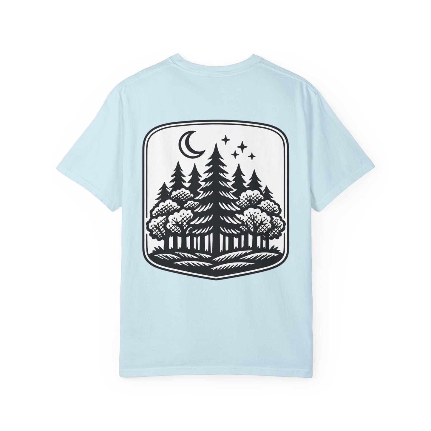 Nature Camp T-Shirt — Forest Night Badge Graphic