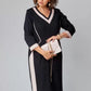 FENNA GRACE | ELEGANT V-NECK MIDI DRESS