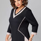 FENNA GRACE | ELEGANT V-NECK MIDI DRESS