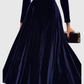SIBELLA | NAVY LONG-SLEEVE MIDI DRESS