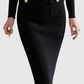EADWINE | ZIP-FRONT RIBBED KNIT MIDI DRESS