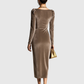 EADOLINE | ELEGANT PLEATED MIDI DRESS
