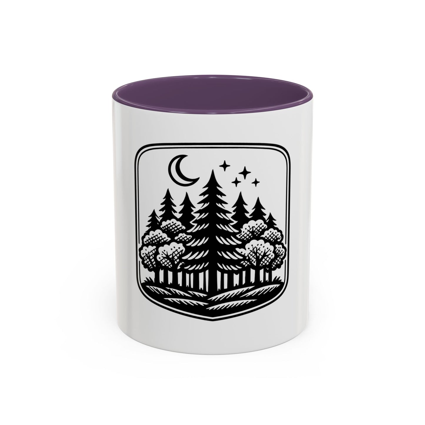 Forest Night Coffee Mug — Moon & Pines Accent Ceramic Mug