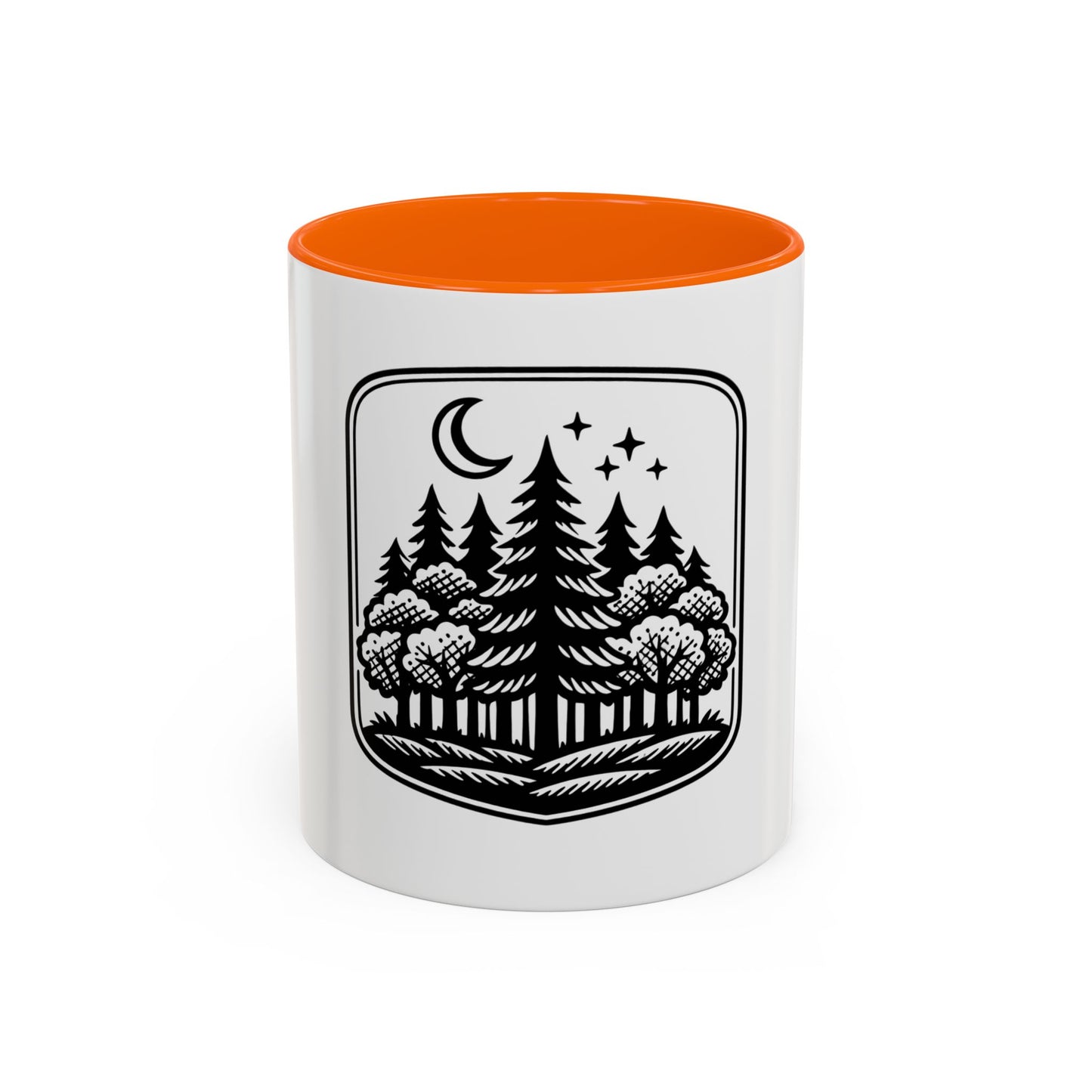 Forest Night Coffee Mug — Moon & Pines Accent Ceramic Mug
