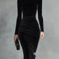 SOPHIA | BLACK VELVET FITTED DRESS