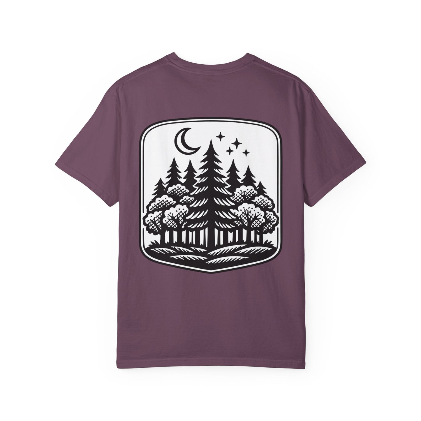 Nature Camp T-Shirt — Forest Night Badge Graphic
