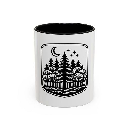 Forest Night Coffee Mug — Moon & Pines Accent Ceramic Mug