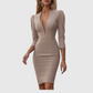 MEGAN | BEIGE PENCIL DRESS