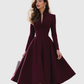 AVELINA | V-NECK MIDI DRESS