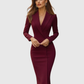 SELENEVA | ELEGANT TAILORED MIDI DRESS