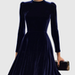 SIBELLA | NAVY LONG-SLEEVE MIDI DRESS
