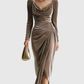 EADOLINE | ELEGANT PLEATED MIDI DRESS