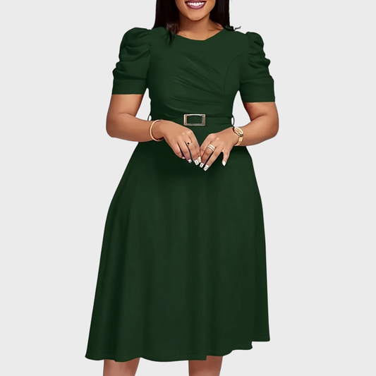HARRIET BLOOM | SOFT-TOUCH RUCHED MIDI DRESS