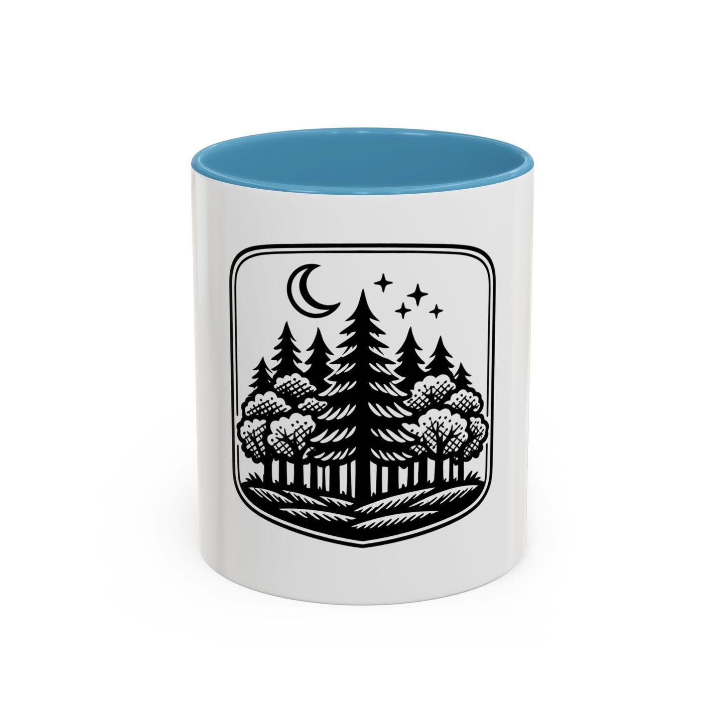 Forest Night Coffee Mug — Moon & Pines Accent Ceramic Mug