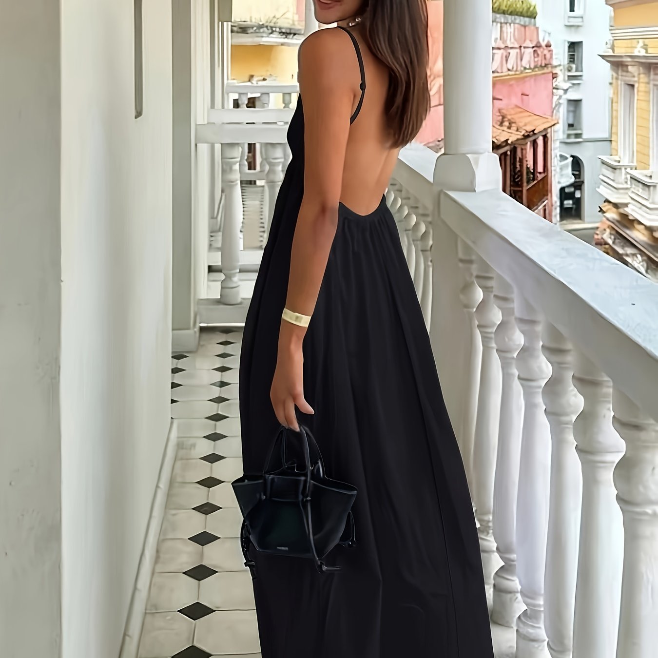 Women's Backless Spaghetti Strap Slip Dress