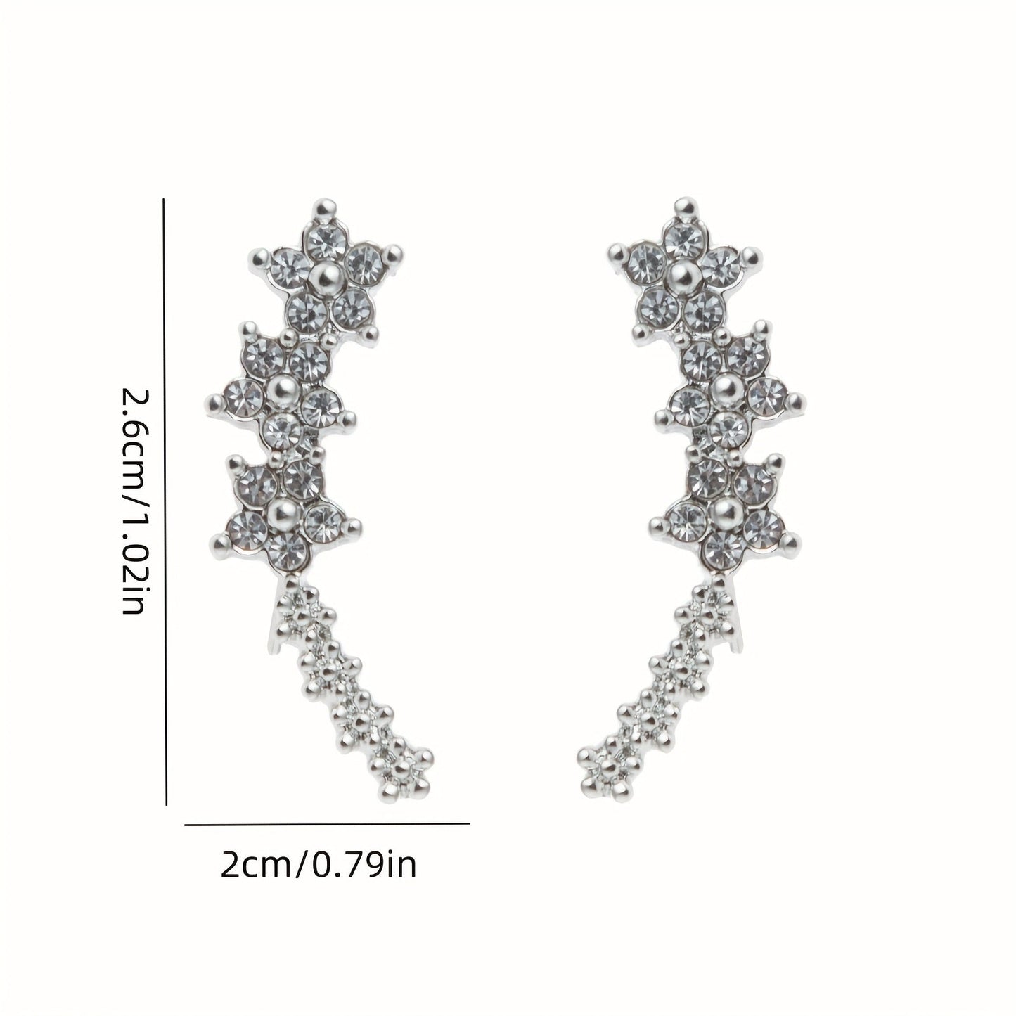 FLORAL RHINESTONE GOLD EARRINGS
