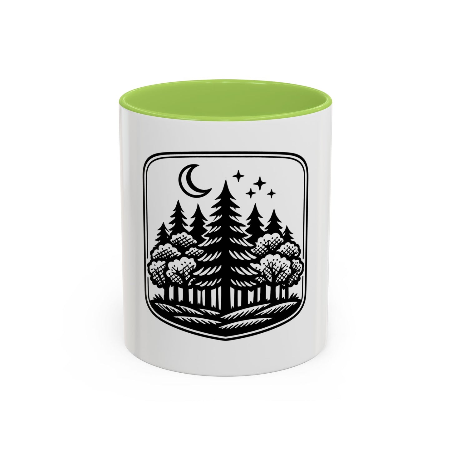 Forest Night Coffee Mug — Moon & Pines Accent Ceramic Mug