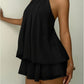 Elegant Backless Halter Tie Waist Mini Dress