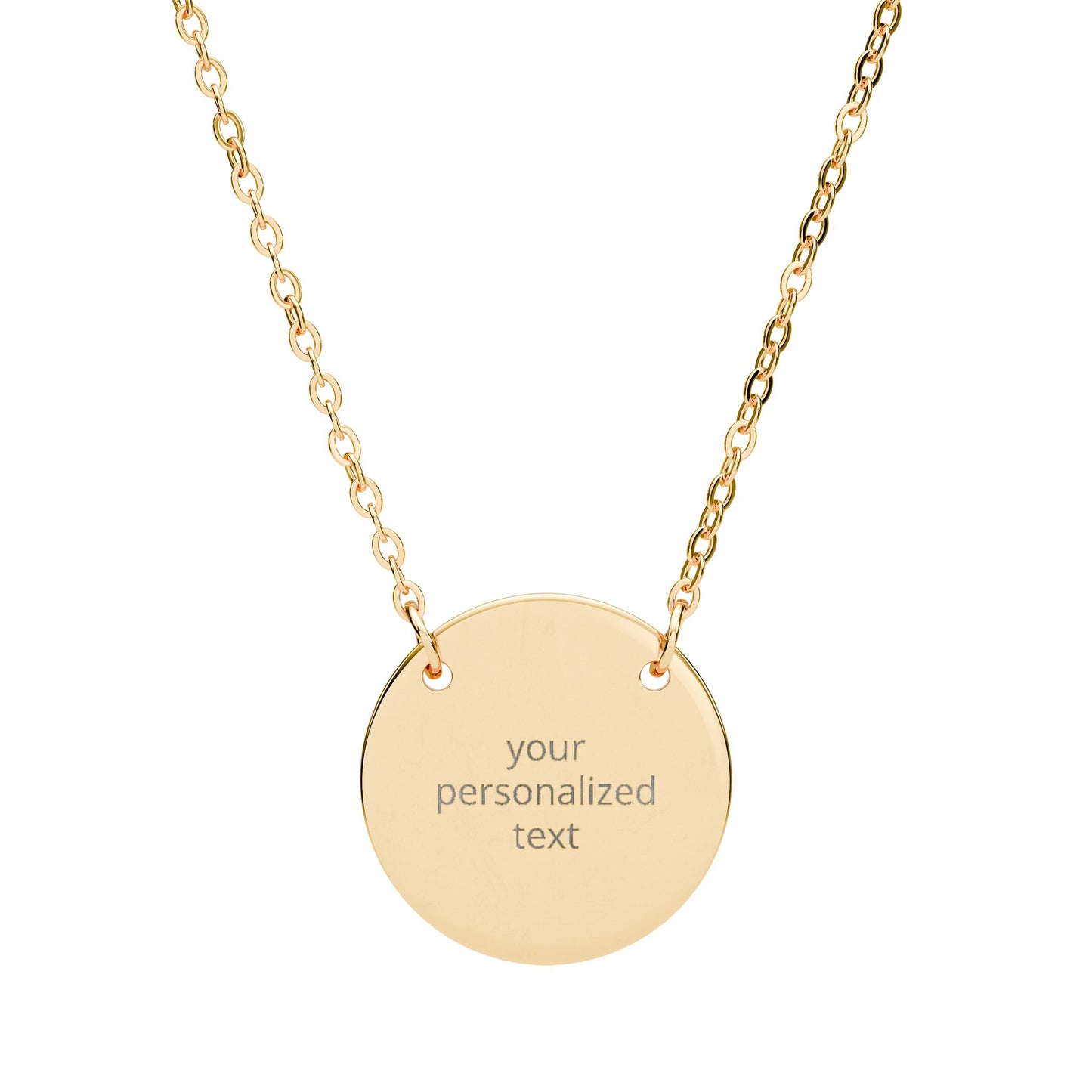 Personalized Engraved Circle Necklace – Custom Name/Date Pendant