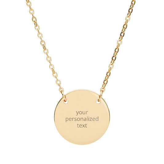 Personalized Engraved Circle Necklace – Custom Name/Date Pendant
