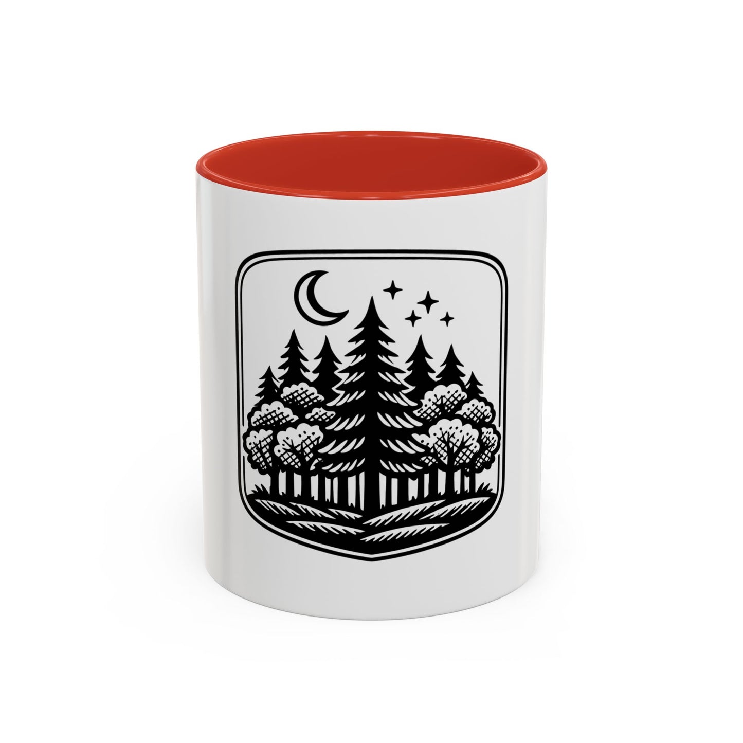Forest Night Coffee Mug — Moon & Pines Accent Ceramic Mug
