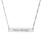 Engravable Horizontal Bar Necklace — Personalized Name & Message Pendant