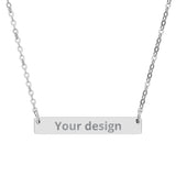 Engravable Horizontal Bar Necklace — Personalized Name & Message Pendant