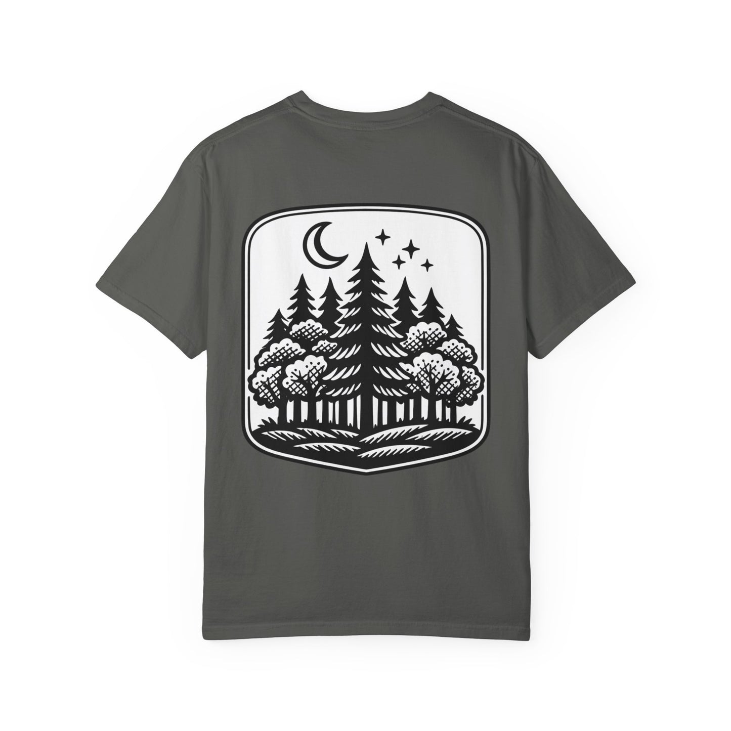 Nature Camp T-Shirt — Forest Night Badge Graphic